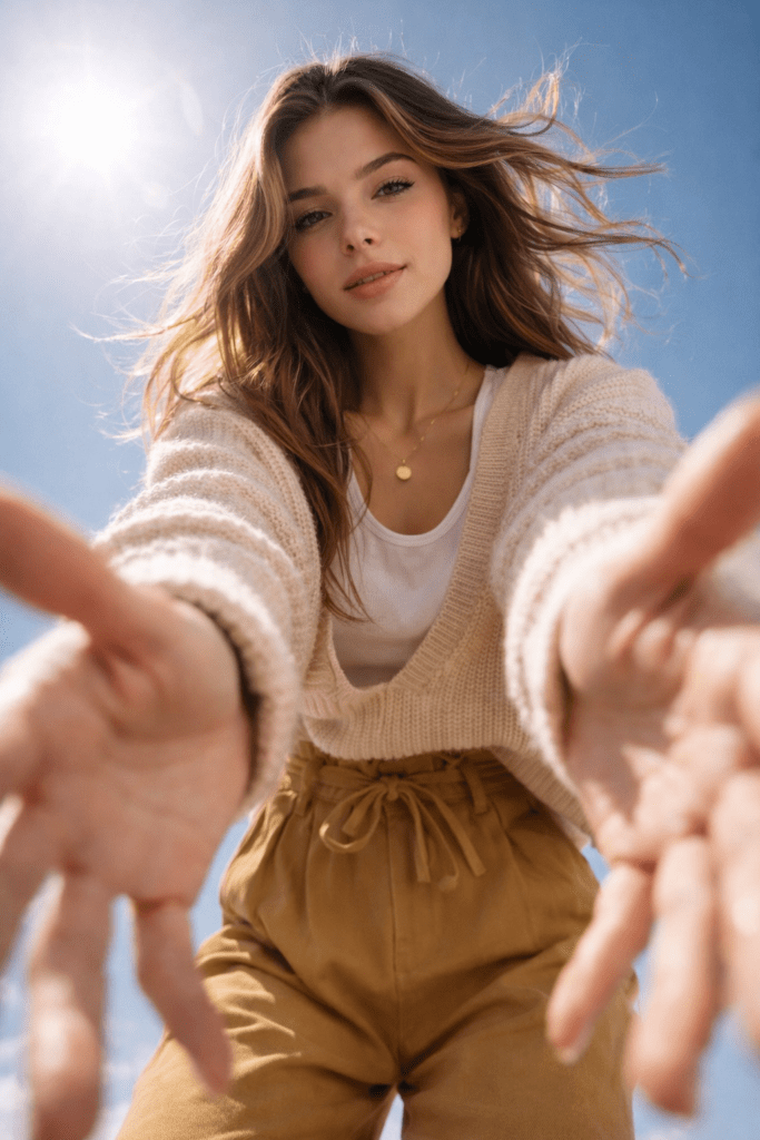 Reach Forward Editorial Pose