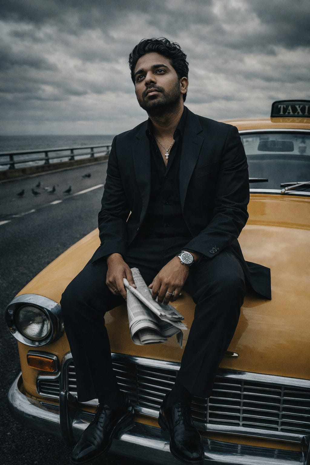 vintage yellow taxi cab