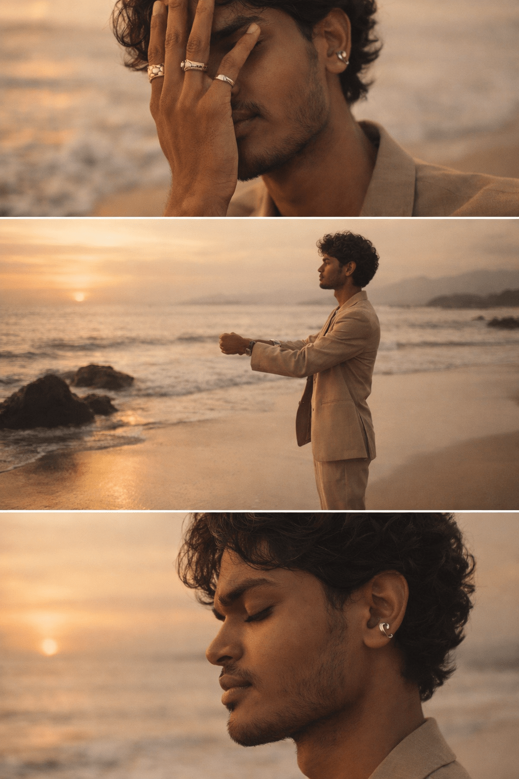 Chatgpt ai prompt for cinematic fashion editorial triptych portrait