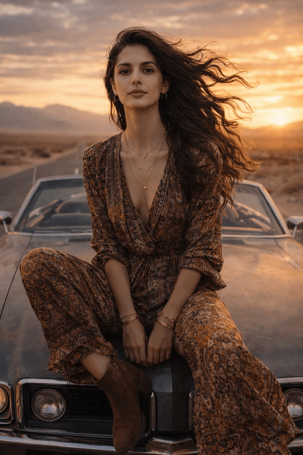 Midjourney Ai prompt for "vintage 1970s American pose"