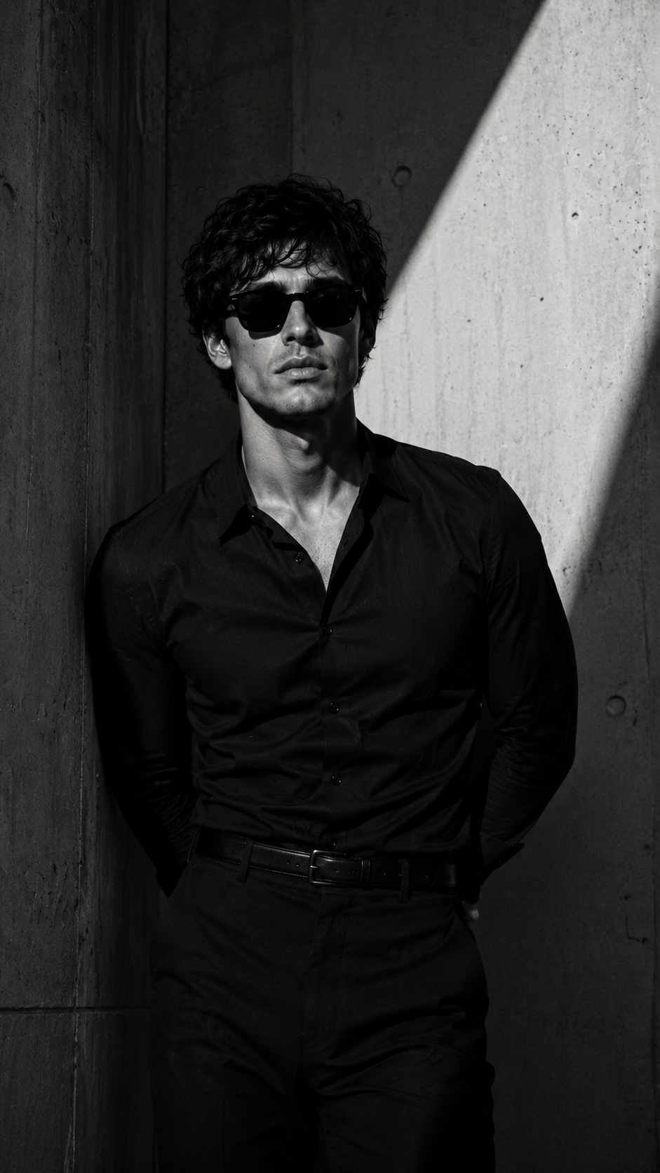 black and white cinematic portrait