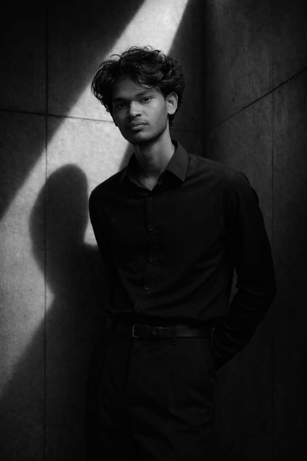 black and white cinematic portrait