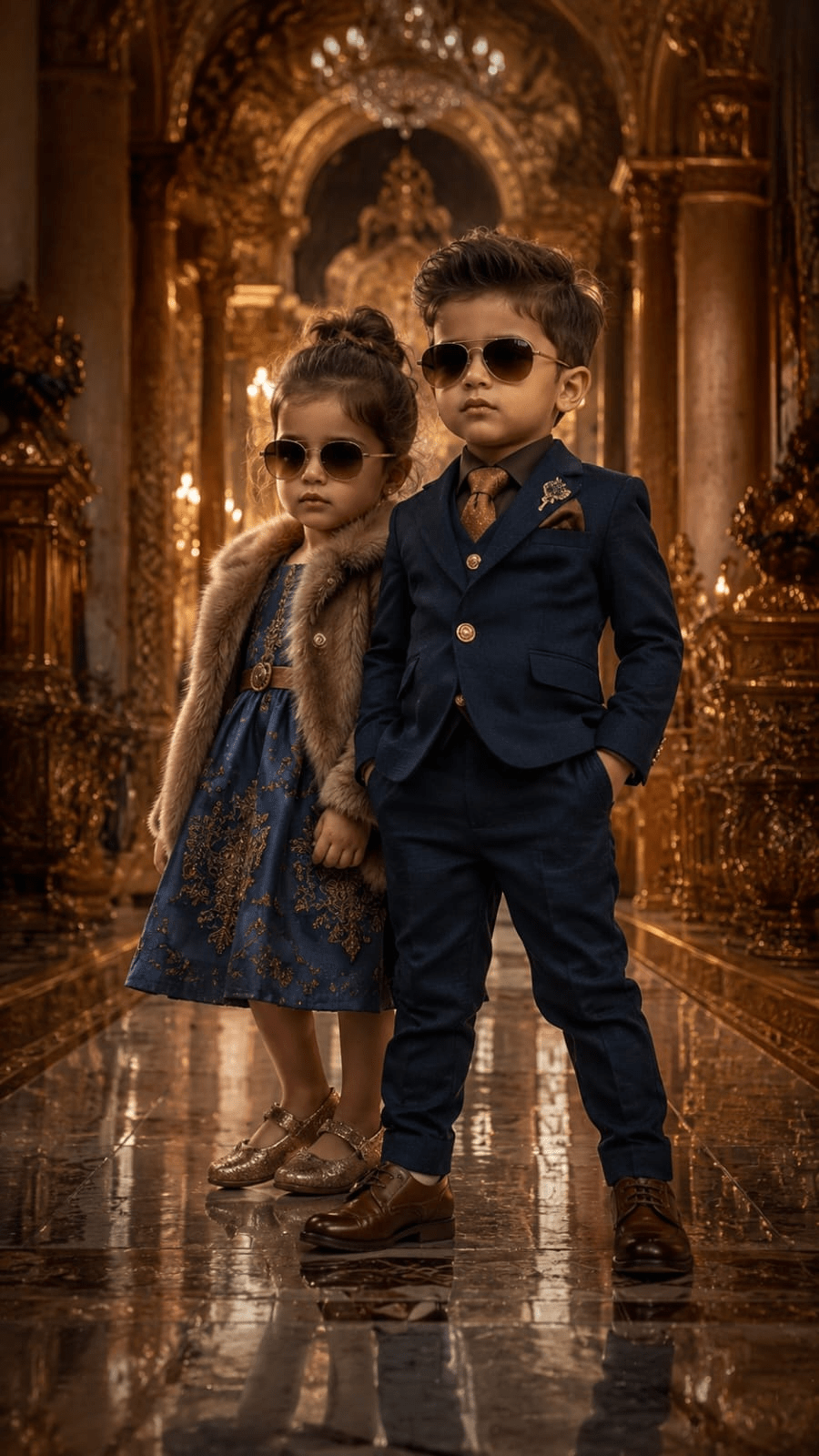 luxury royal kids portrait prompt cinematic fantasy AI art