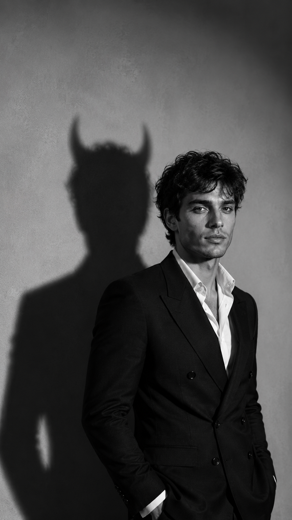 AI Prompt for Devil Horn Shadow Portrait