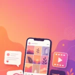 phone screen showing an Instagram feed with AI editing tools open beside it