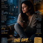 Cinematic breakup healing AI image of a woman sitting beside a rainy window